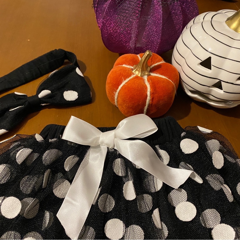 👻 Spooky Ghost Tutu & Headband Set 🎃 Baby Halloween Costume Sz 6mos (sz70)